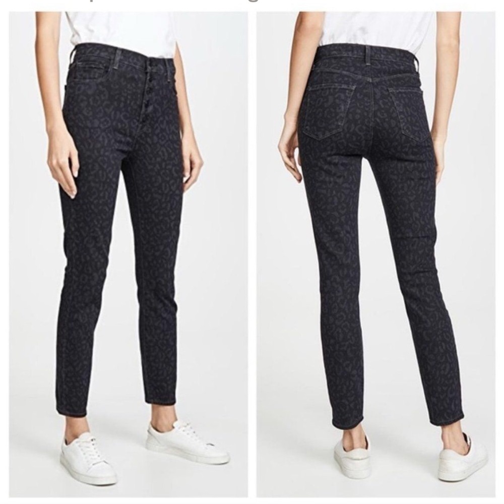 J. Brand Lillie high rise savannah black leopard print skinny jeans size 26